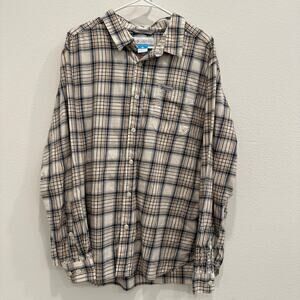 Columbia Vapor Ridge III Button Up Shirt Men’s Size XL Plaid Blue Brown Outdoors